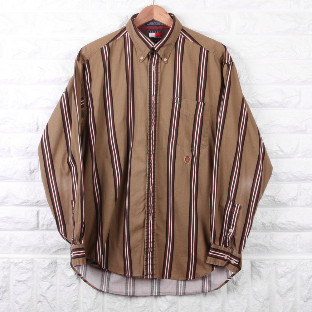 Vintage 90s Stripes Tommy Hilfiger Button Down
